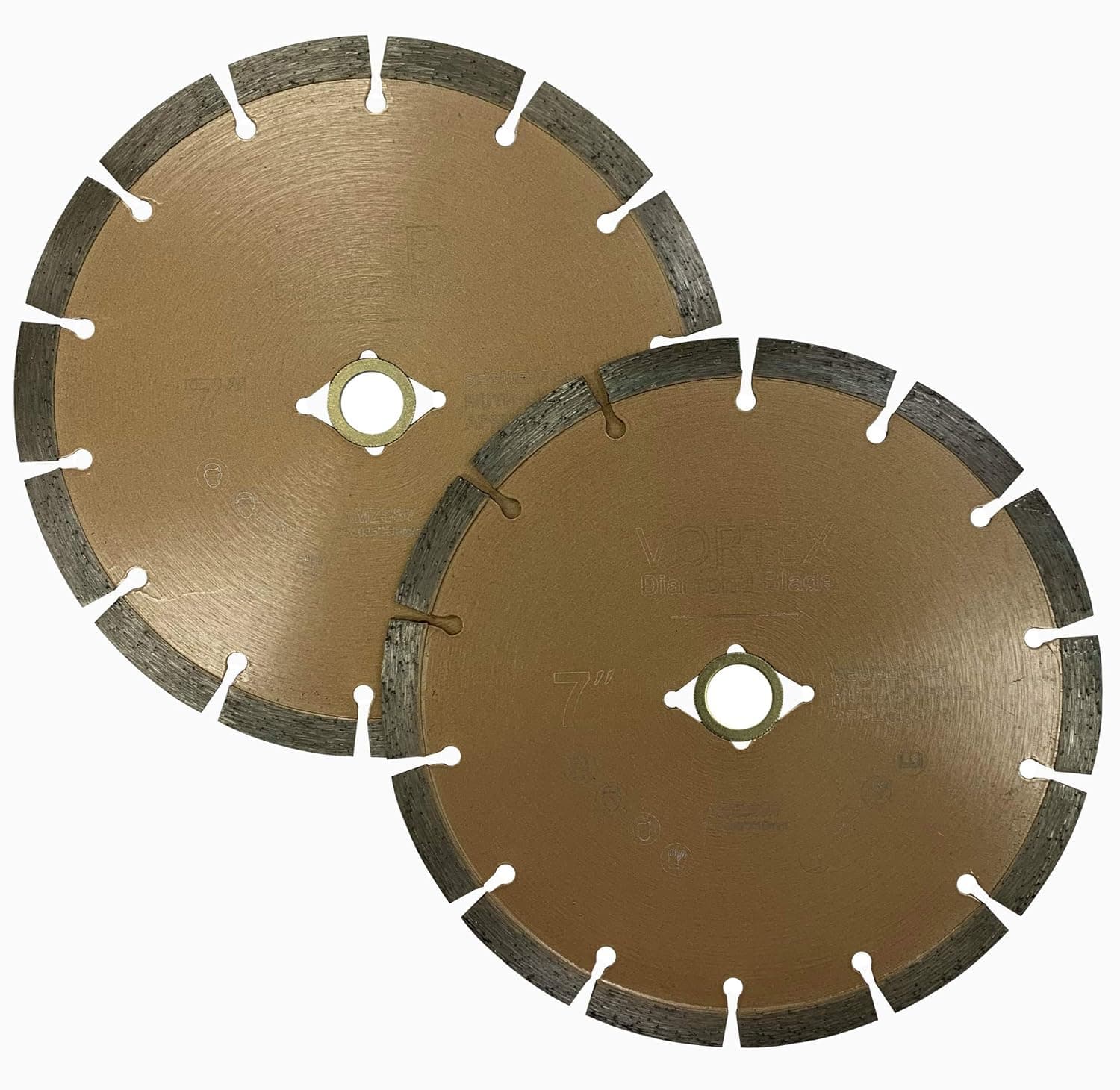 (2 PACK) VTXMax VSS 7 inch Dry or Wet Cutting General Purpose Power Saw Segmented Diamond Blades for Concrete Stone Brick Masonry (7" - 2 pcs)