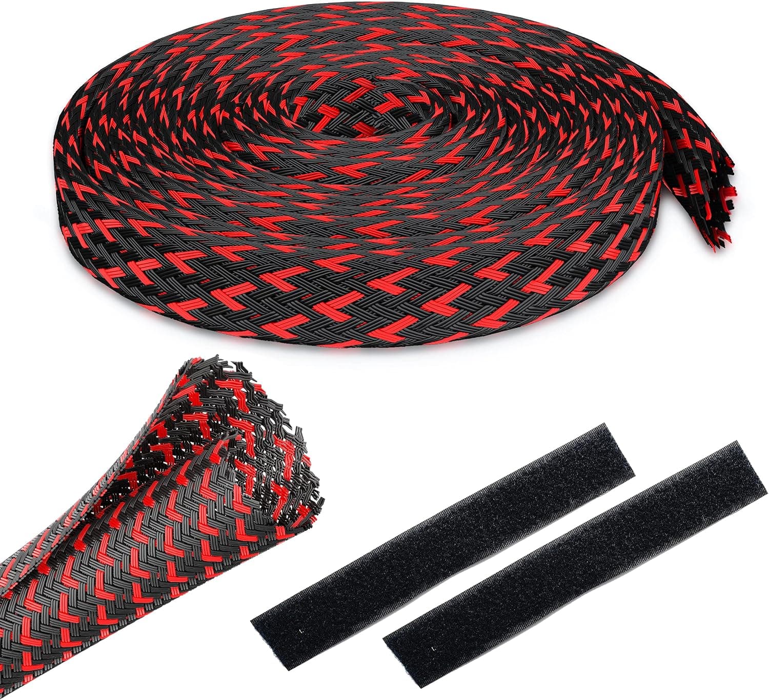GearIT (25 Feet, 1/2 Inch) Split Sleeve Cord Covers Cable Protector Wire Loom Tubing Cable Management Sleeve for PC Computer - Chewing Cord Protectors from Pets, Cats, Dogs, Rabbits - Black