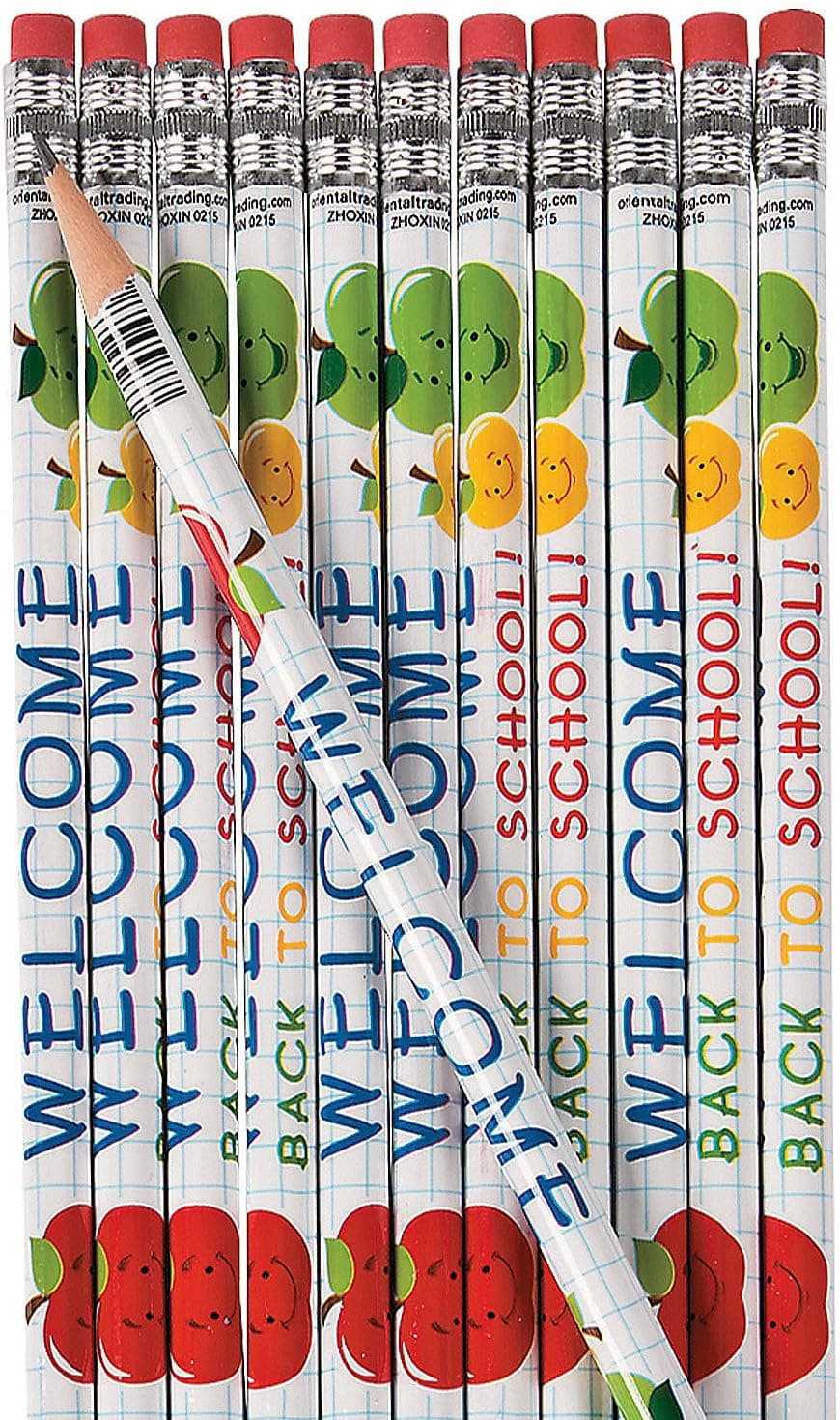 Fun Express Welcome Back To School Pencils - 24 Pieces - Educational And Learning Activities For Kids