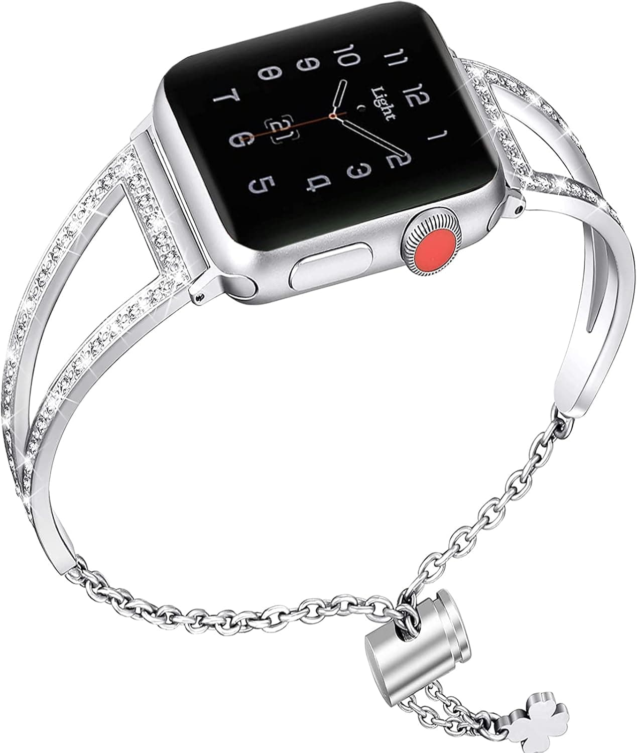 NINKI Bling Slim Band Compatible Apple Watch Series 8 Band Women,Metal Jewelry Diamond Rhinestone Wristband Adjustable Strap Replacement Bands for Apple Watch Series 7 Band 38/40/41 mm for iWatch Band