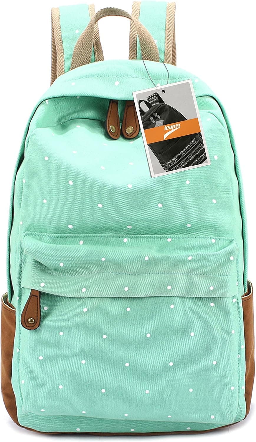 TOPERIN Casual Style Canvas Laptop Backpack School Bag Travel Daypack Handbag with Laptop Lining (Water Blue)