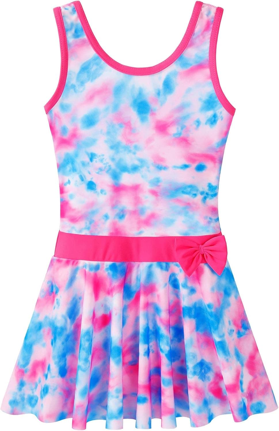 Girls Swimsuit One Piece UPF 50+ Floral Skirted Bathing Suit Modest Beach Swim Dress 3-11 Years