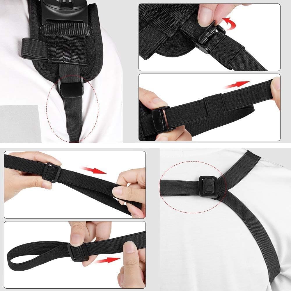 Taisioner Shoulder Mount Strap Back Clamp for GoPro AKASO or Other Action Camera (Style for Female )
