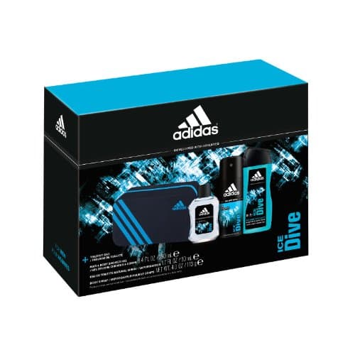 Adidas Ice Dive 3 Piece Gift Set (Shower Gel, Eau de Toilette Spray, Body Spray)