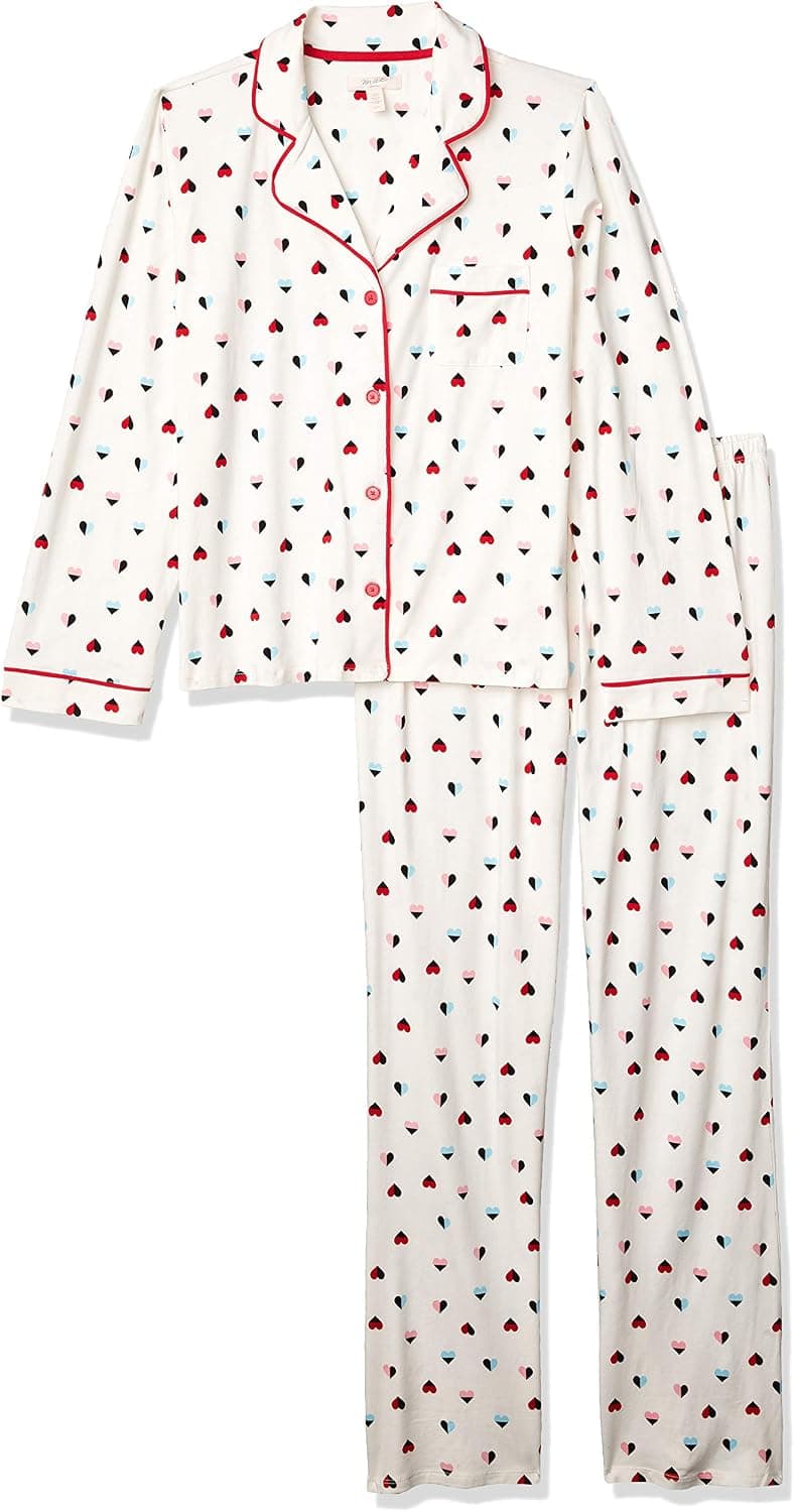 Amazon Brand - Mae Women's Sleepwear Notch Collar Pajama Set