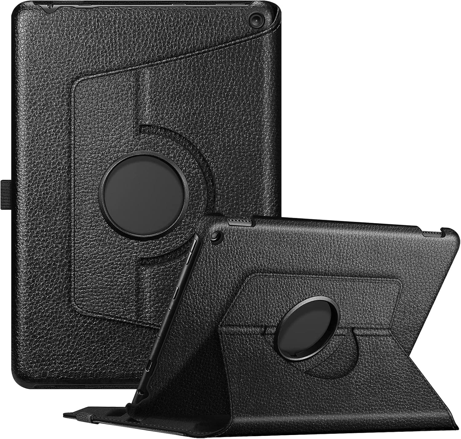 Fintie Case for All-New Amazon Fire HD 10 & Fire HD 10 Plus Tablet (Only Compatible with 11th Generation 2021 Release) - 360 Degree Rotating Swivel Stand Cover Dual Auto Sleep/Wake, Black