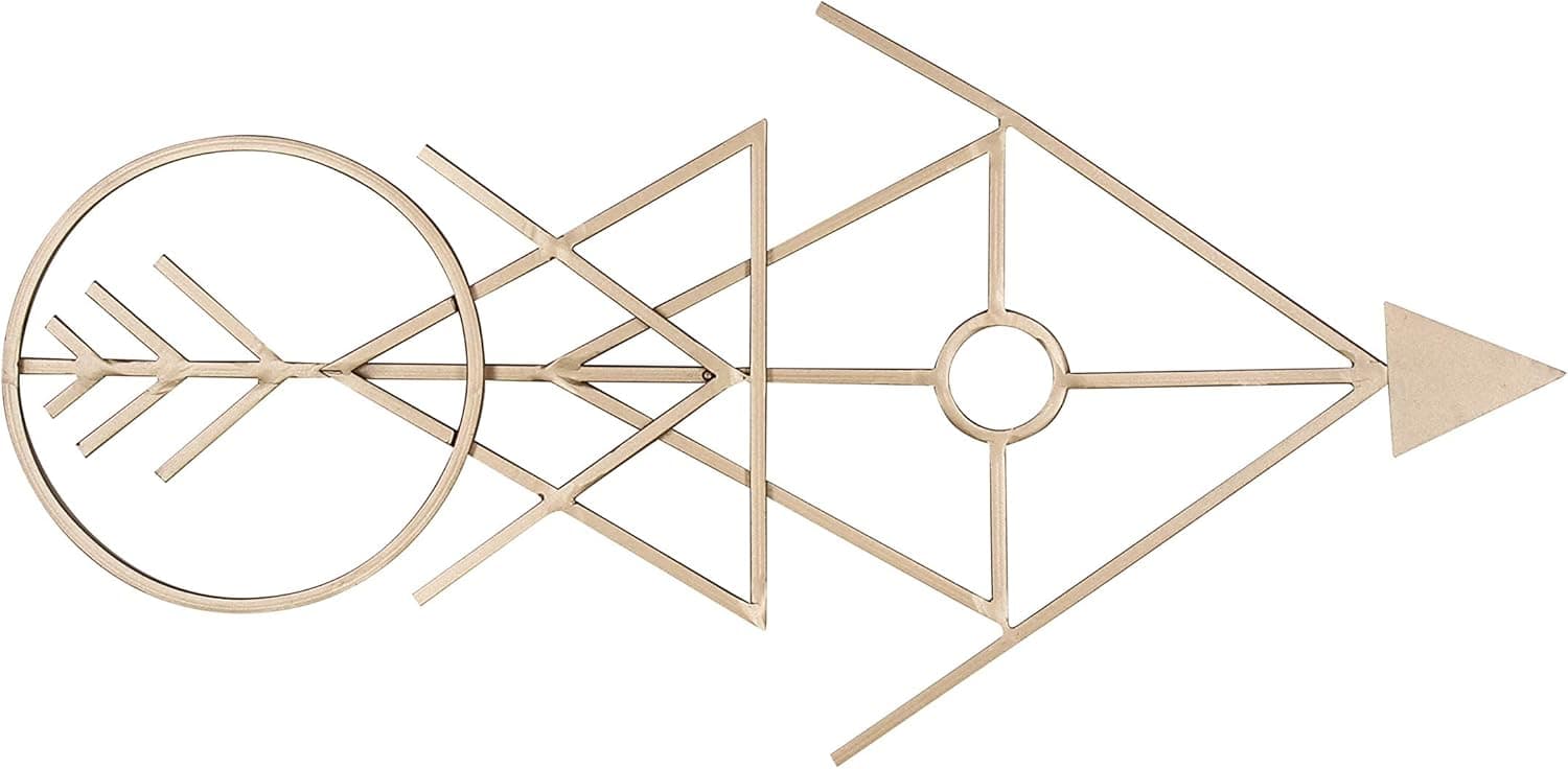 Kate and Laurel Benta Modern Arrow Metal Wall Art Plaque, Gold