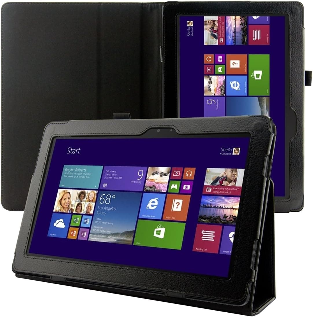 kwmobile Case for Asus Transformer Book T100TA - Slim PU Leather Protective Tablet Cover with Stand Feature - Black