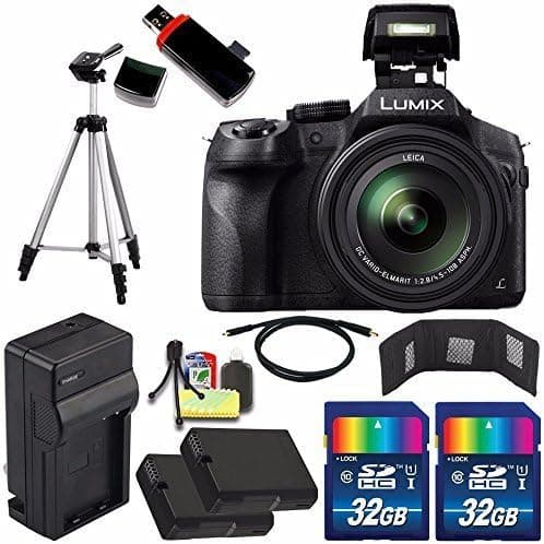 Panasonic Lumix DMC-FZ300 Digital Camera + Extra Battery + Charger + 32GB Card + HDMI Cable + Tripod + USB Card Reader + Deluxe Accessory Kit Bundle