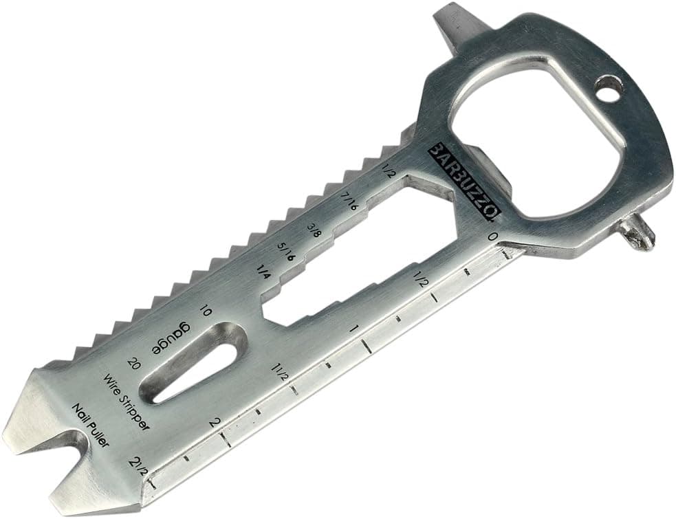 Barbuzzo 10-In-1 Multi Tool - Ten Essential Tools in One Convenient Gadget - Stainless Steel Gadget Is Perfect for the Home, Garage or Office