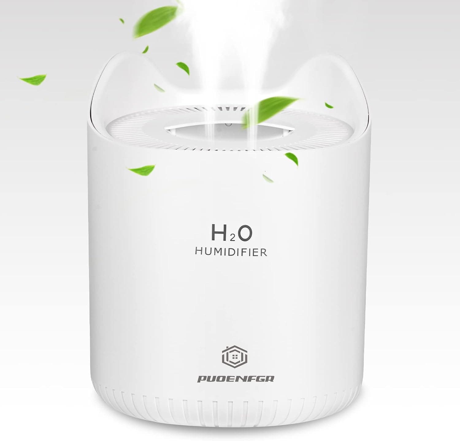 PUOENFGR Humidifiers(3L) for Bedroom Large Room,Ultra-Quiet Operation 28db,Easy To Use Evaporative Double Cool Mist Outlet.UV Ionizing Soft Light,Suitable for Kids,Home Kitchen,Office(Glacier White)