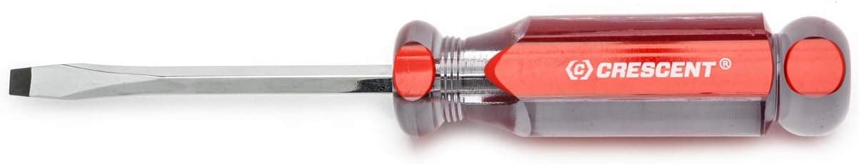 Crescent 1/4" x 4" Slotted Acetate Screwdriver - CS144,Red