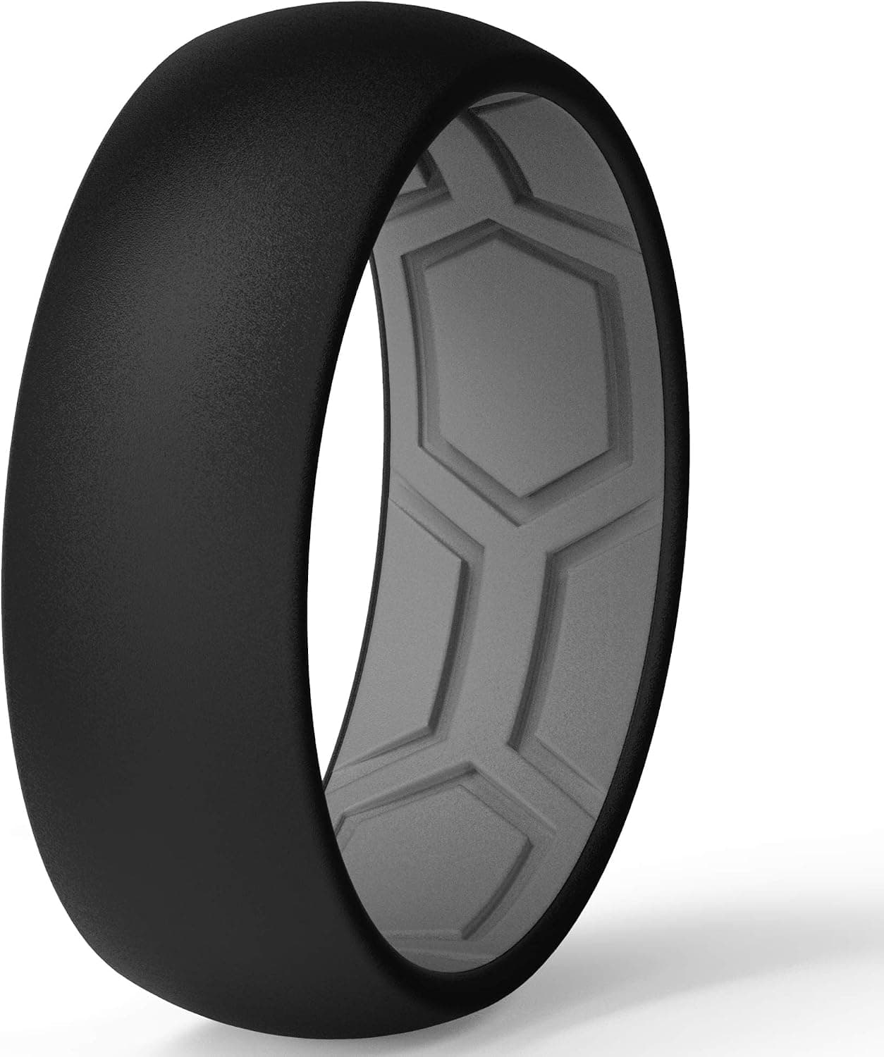 ThunderFit Men Breathable Air Grooves Silicone Wedding Ring Wedding Bands 7.8mm wide, 1.8mm Thick