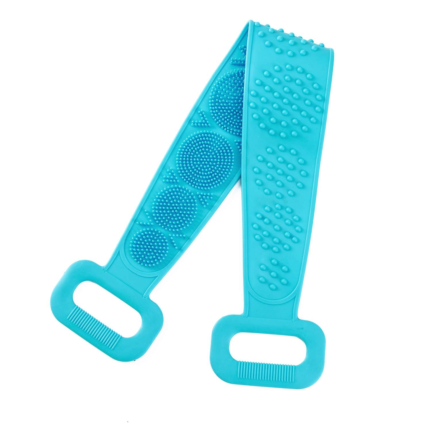 Mabox Back Scrubber for Shower Silicone Bath Body Brush, Exfoliating Body Scrubber With Handle for Men and Women, Easy to Clean,Eco Friendly, Comfortable Massage for Showere (28-Inch, Green)