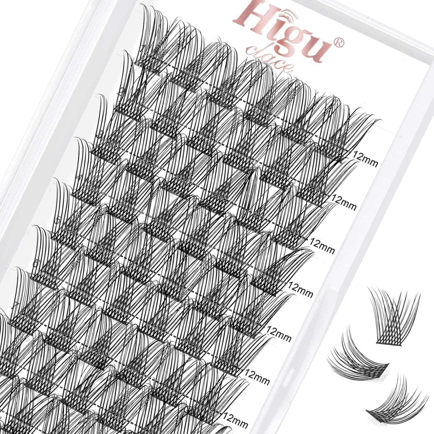 72 Pcs Lash Clusters DIY Eyelash Extension C Curl 12mm Wide Stem Cluster Lashes Individual Lashes Cluster Lashes Wisps Reusable Black Super Thin Band Lash Extension at Home (Nature R-04 C 12mm)