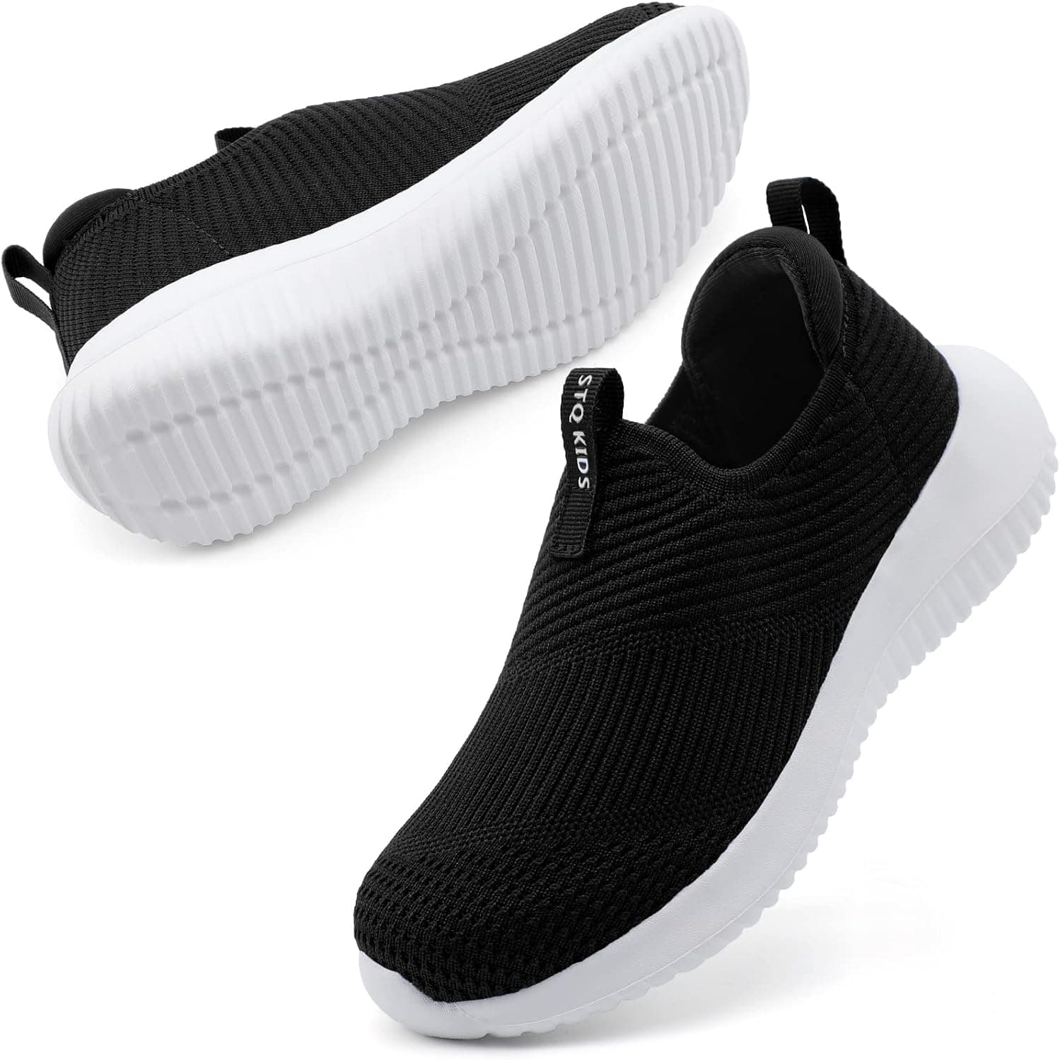 STQ Kids Shoes Girls Boys Lightweight Slip on Walking Sneakers