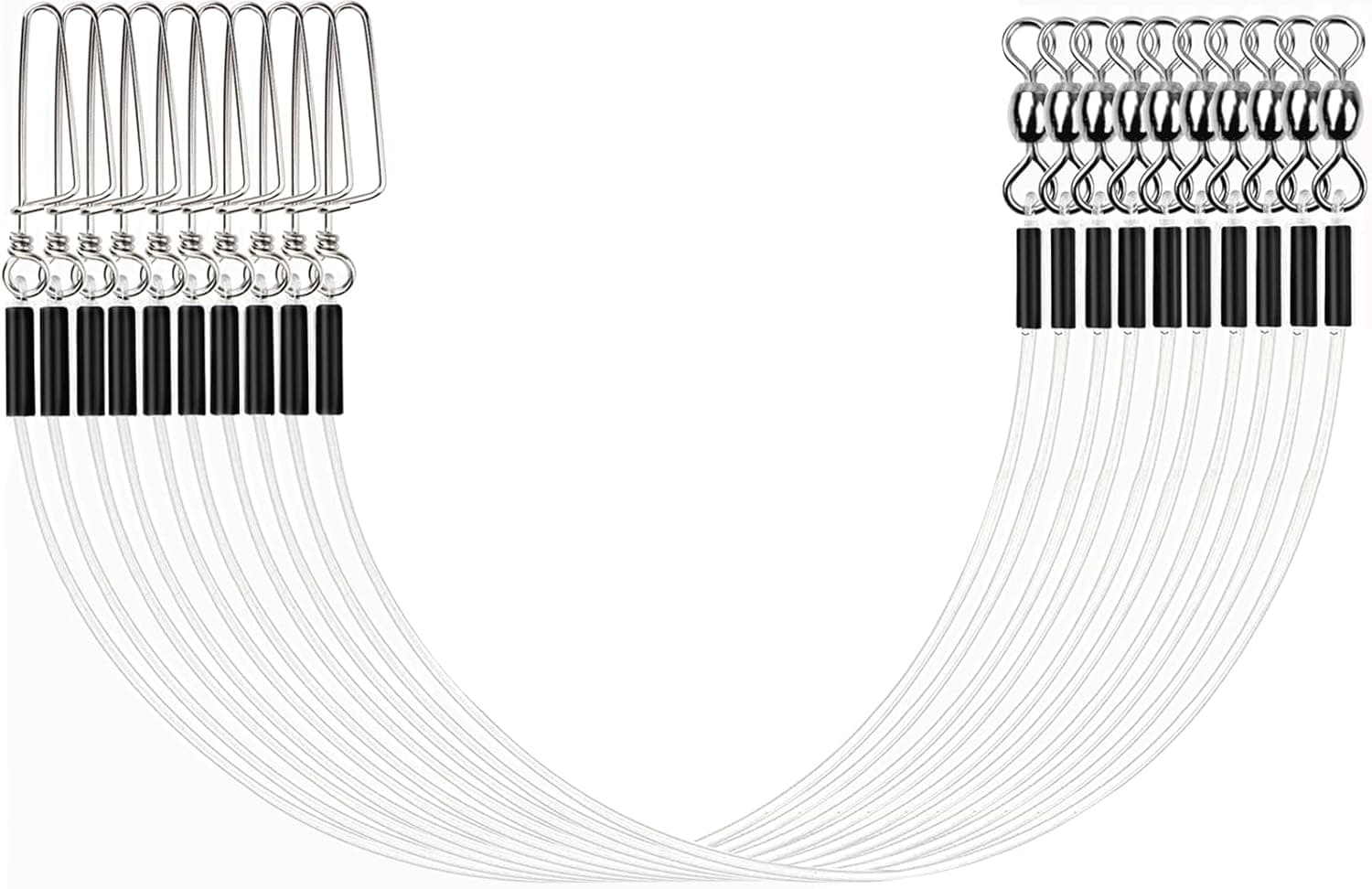 SEAOWL Fluorocarbon Fishing Leader,20LB-80LB Fluorocarbon Leaders for Saltwater Freshwater,100% Fluorocarbon Leaders Line with Swivels and Snap