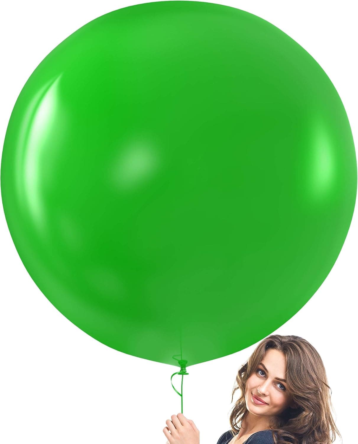 Prextex Green Giant Balloons - 8 Jumbo 36 Inch Green Balloons for Photo Shoot, Wedding, Baby Shower, Birthday Party and Event Decoration - Strong Latex Big Round Balloons - Helium Quality