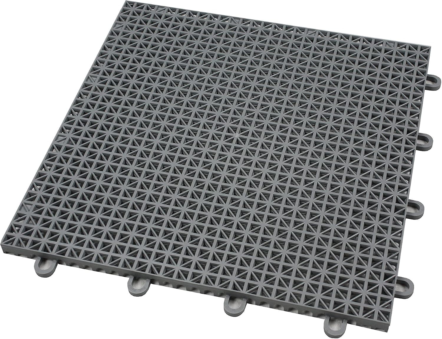 IncStores 5/8 Inch Thick Outdoor Patio Interlocking Rugged Grip-Loc Tiles | 12" x 12", Grey, Pack of 9