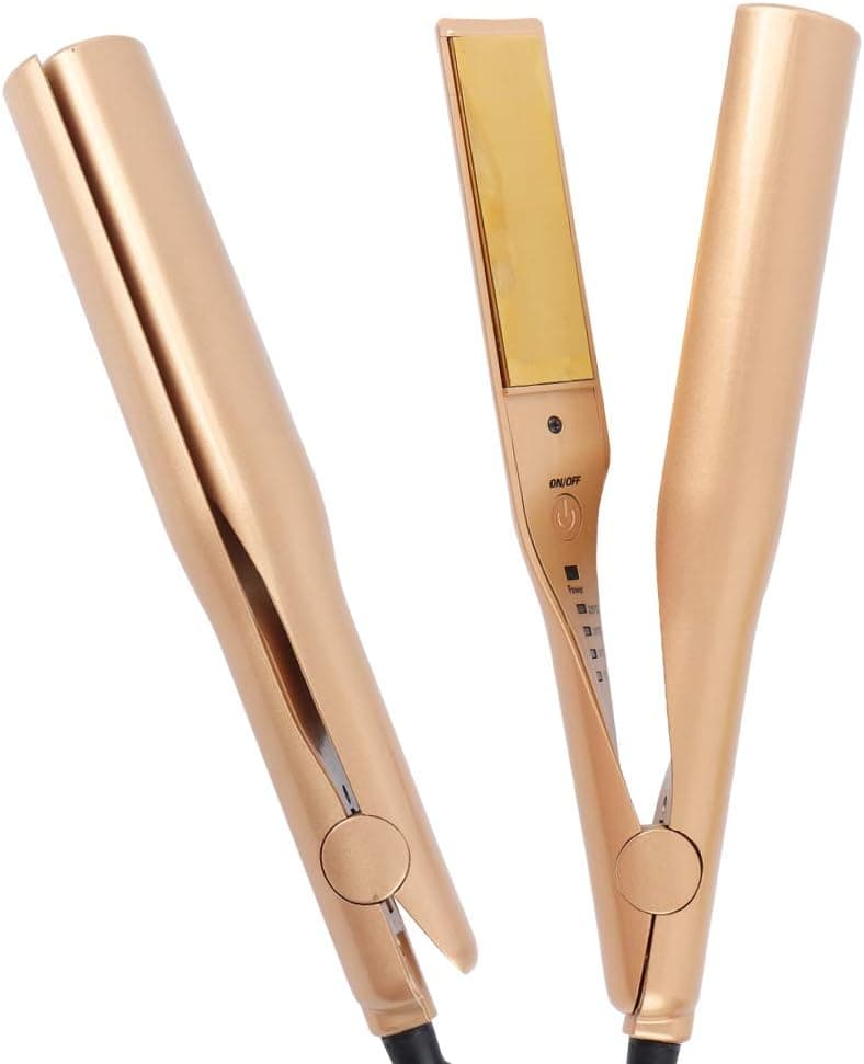 Vech Hair Straightener and Curler 2 in 1 Ceramic Curling Flat Iron Pro for Hair Styling Tools, Twist Styling Iron, Hair Straightening Irons Dual Voltages with 3D Concave and Convex Titanium-Plated