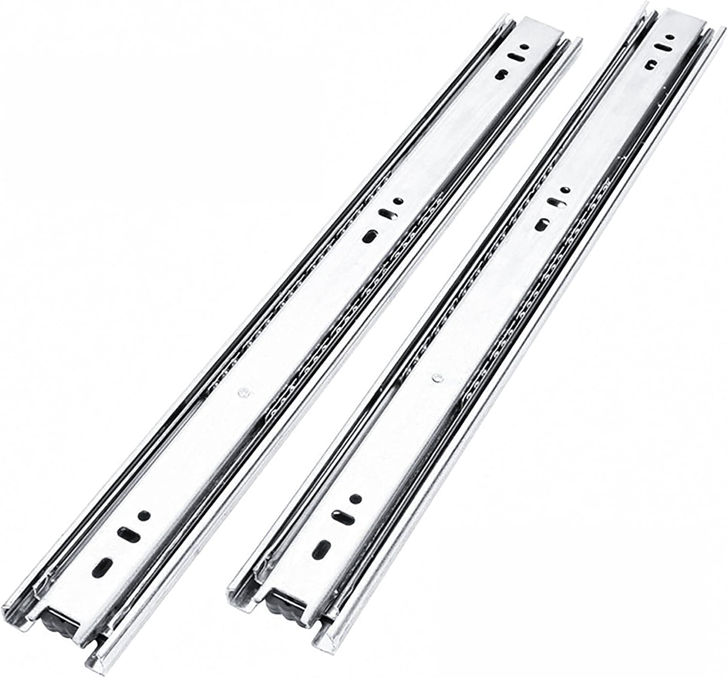 6 Pair of 16 Inch Nickel Plated Steel Full Extension Ball Bearing Slide Mount Ultra Silent Drawer Slides 100LB Capacity Available in 10'',12'',14'',16'',18'',20'',22'' Lengths