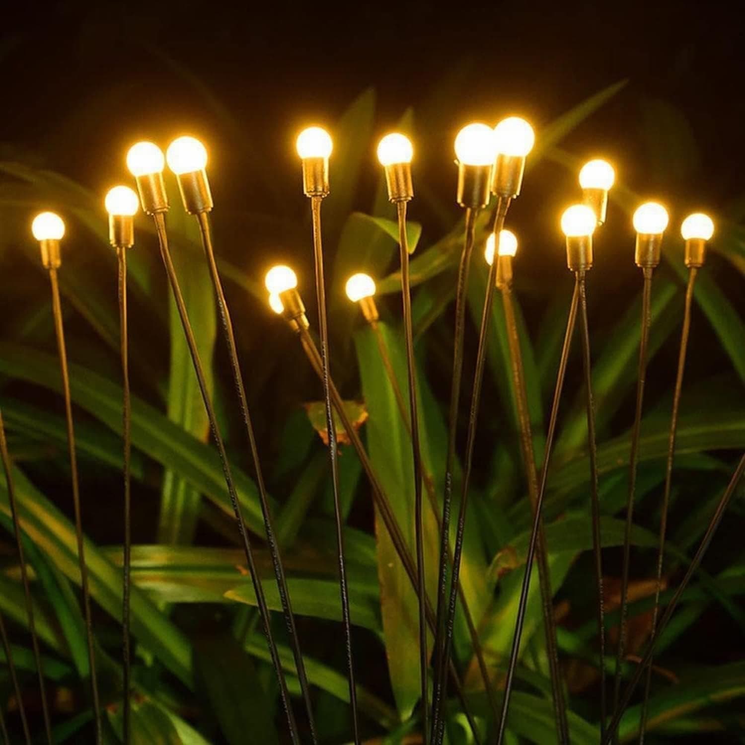 DEALYORK 24LED 2Pack Outdoor Solar Garden Lights, 2 Pack 24LEDs Lighting Modes Waterproof Light for Outdoor Patio Walkway Pathway Decorative - Warm White Warm White