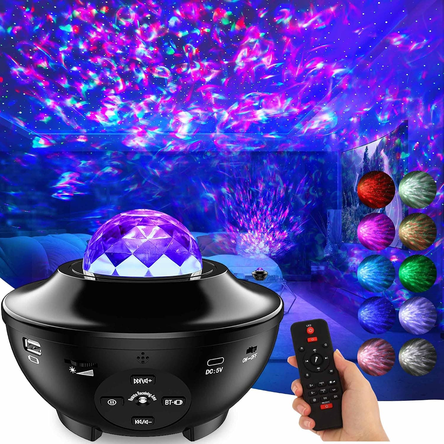 Star Projector, Galaxy Projector,Bluetooth USB Music Speaker With Remote Control Galaxy Light Romantic Atmosphere,Galaxy Projector for Bedroom,Suitable for Adult Children Gifts,Game,Home Theater Party