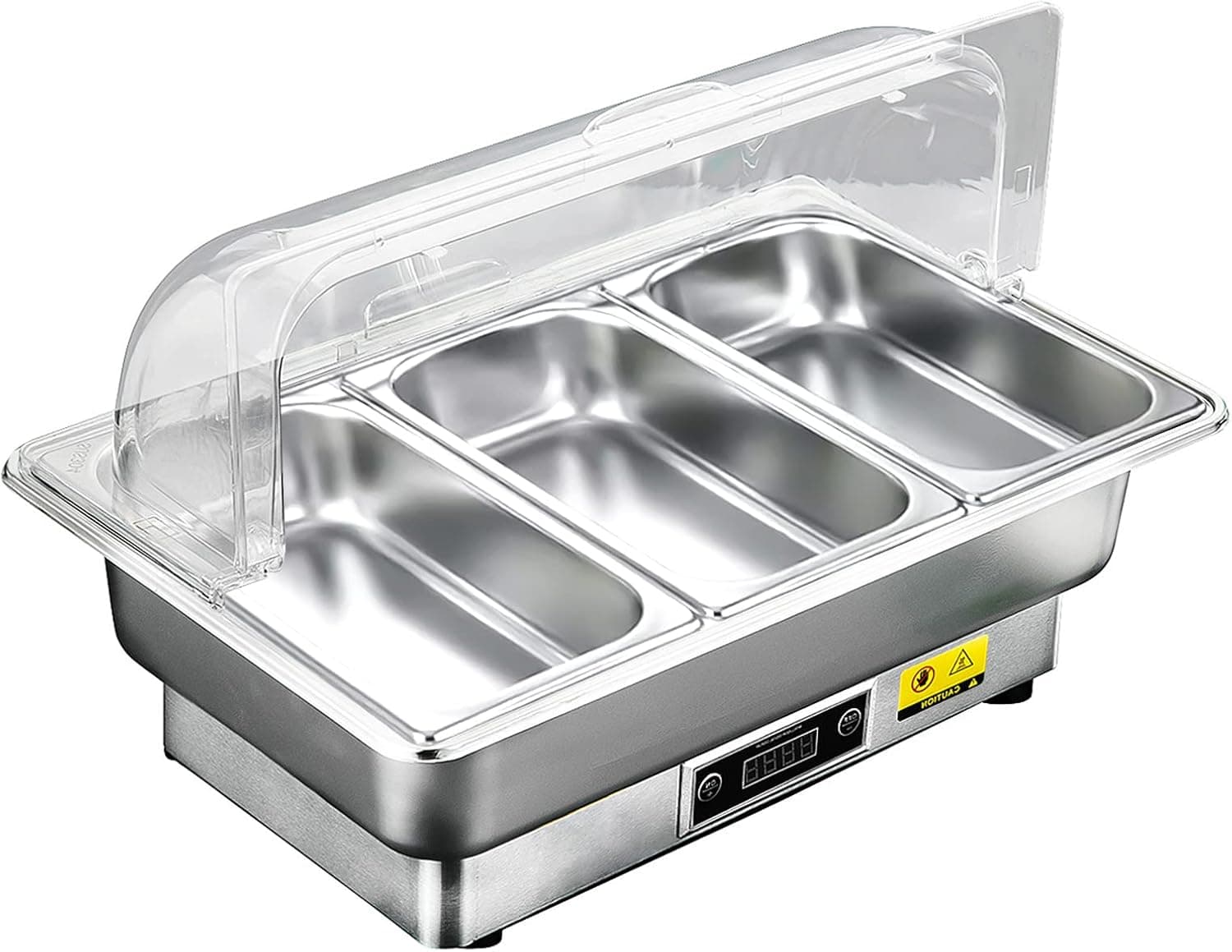 PYY Electric Chafing Dish Roll Top Chafing Dish Buffet Set,Temperature Control, Chafer for Catering,Parties,Buffets (Third Size)