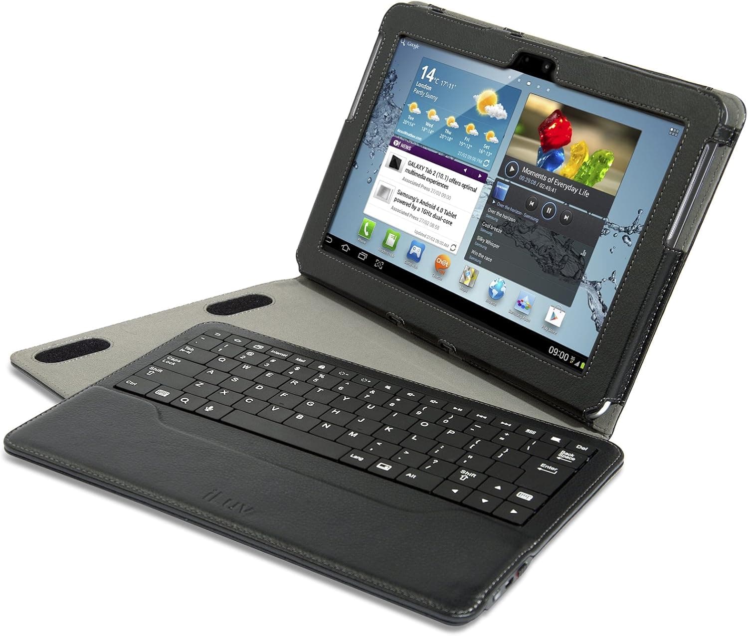 iLuv iSK922BLK The Professional Workstation Portfolio Bluetooth Keyboard for Samsung Galaxy Tab II 10.1/Note 10.1 - Black (iSK922BLK)