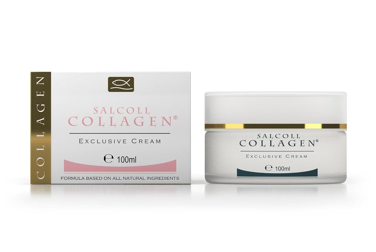 Salcoll Collagen - Anti-Aging Marine Collagen Face Cream - Firming Moisturizer for Fine Lines & Wrinkles, Day & Night Treatment, All Skin Types, 100 ml. Jar