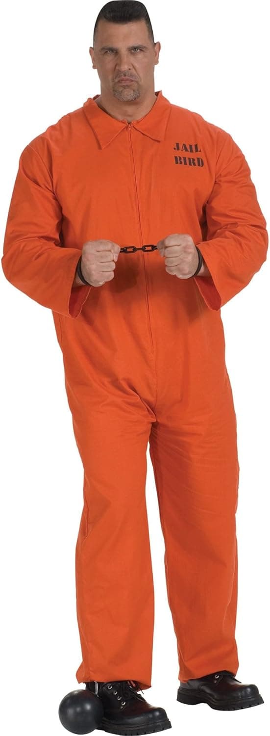 Adult Sized Jail Bird Jumpsuit Costume