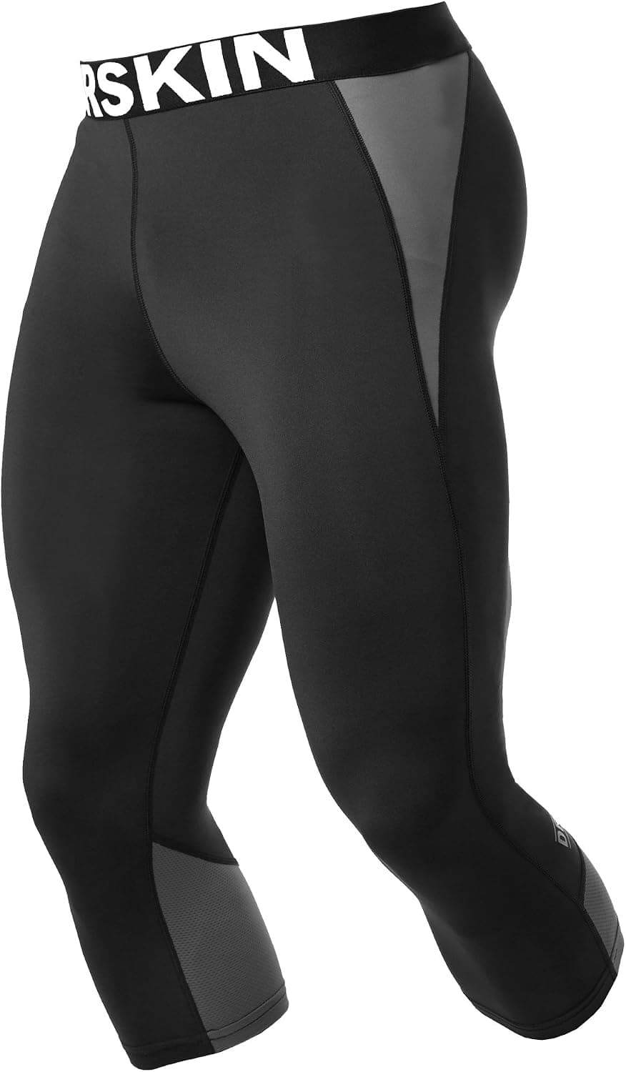 DRSKIN Men’s 3/4 Compression Tight Pants Base Under Layer Running Shorts Warm Cool Dry (CA NP B-G817, L)