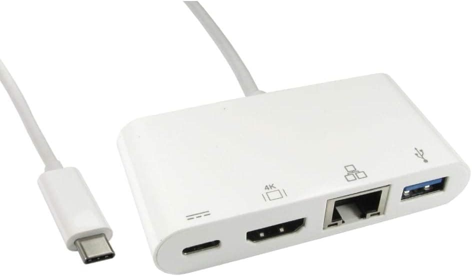 USB C Hub, USB Type C Hub with USB-C 3.1 (Power Dellvery) for Charging, Gigabit Ethernet Port