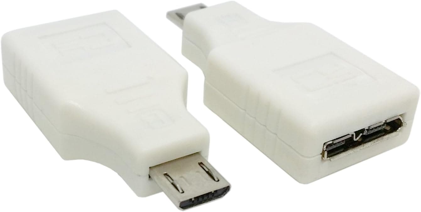 Cablecc Note3 N9000 Micro USB 3.0 9pin Female Socket to Micro USB 5pin Male Adapter for talbet Cell Phone White