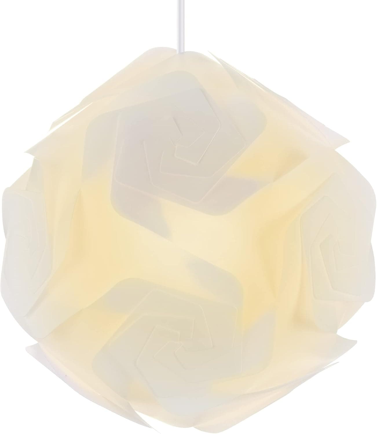 kwmobile Puzzle Lamp Shade - 11" Diameter DIY Ceiling Light Lampshade with 20 Pieces - Modern Ball Design for Pendant Lights Ceilings - Size M, White