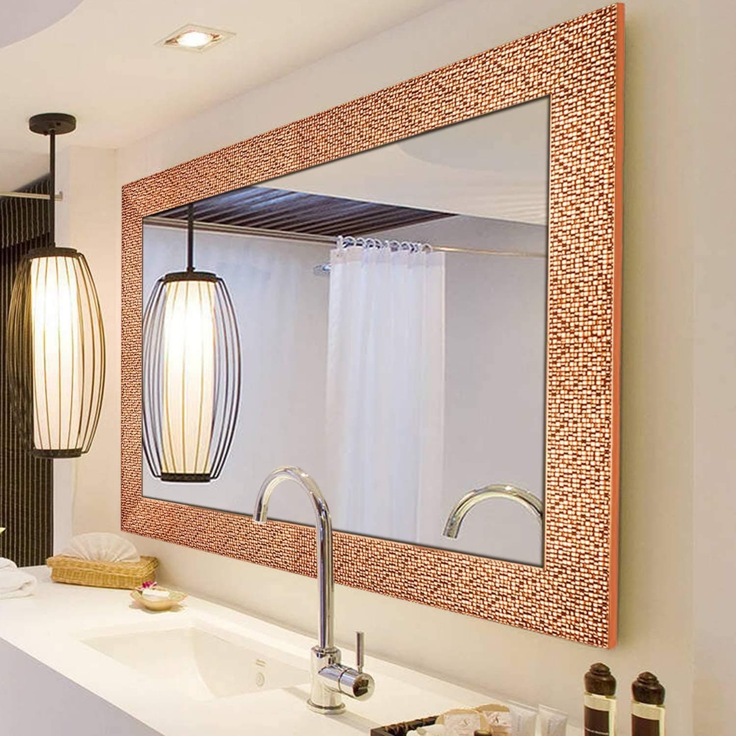 Hans & Alice Large Wall Mirror for Bathroom, Bedroom, Living Room Hanging Horizontal or Vertical, Dressing or Full Length Mirror Commercial Grade 90+ CR