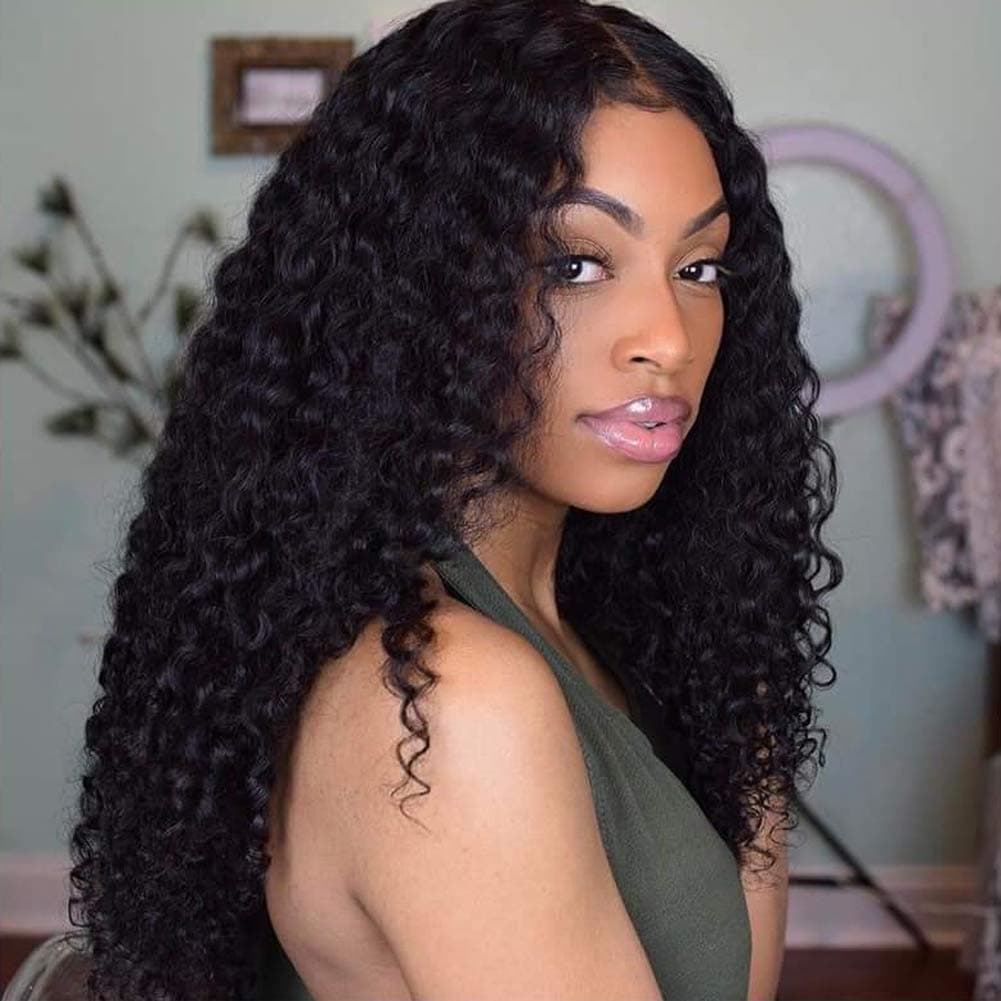 Eliana Lace Front Wigs for Black Women Human Hair 13 x 4 Lace Front Curly Wigs With Baby Hair Pre Plucked and Bleached Knots 150% Density 26 inch Natural Hairline Brazilian Virgin Hair