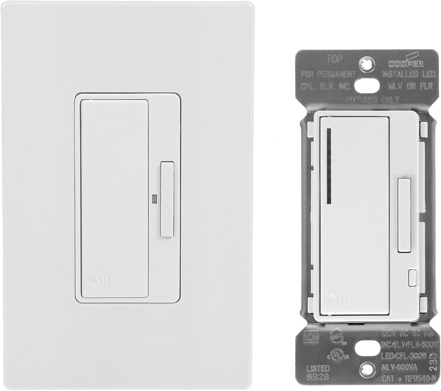 Eaton RFAS40DW Z-Wave Anyplace Kit (RF9575DW Decorator Switch & RF9540-NAW Decorator Dimmer), White