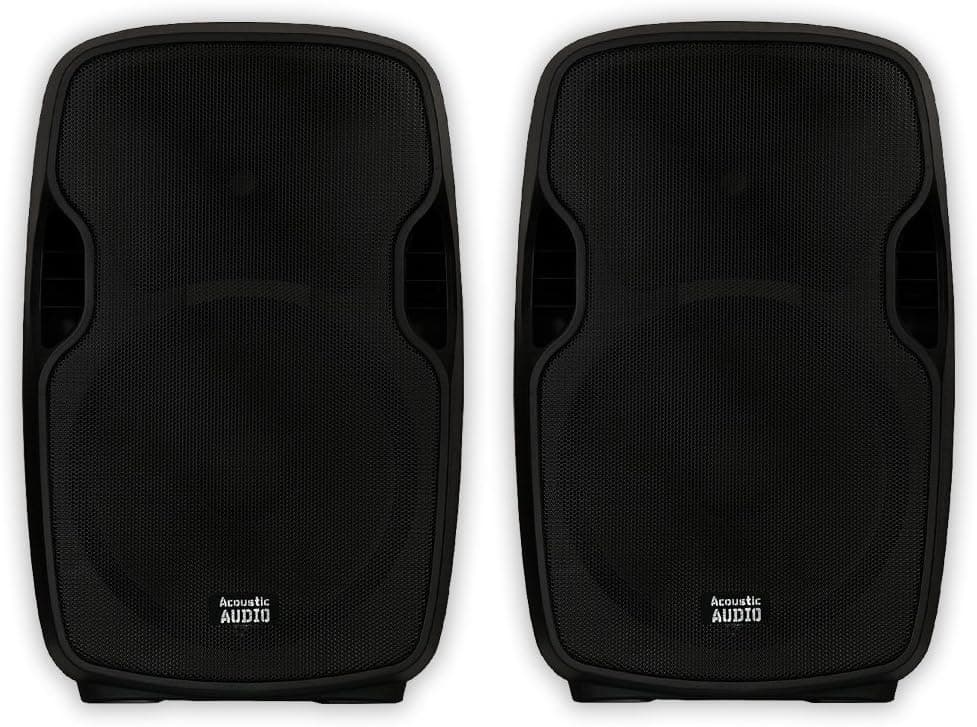 Acoustic Audio AA15UB Powered 15" Bluetooth Speaker Pair 2000 Watts 2 Way USB MP3 Players AA15UB-PR