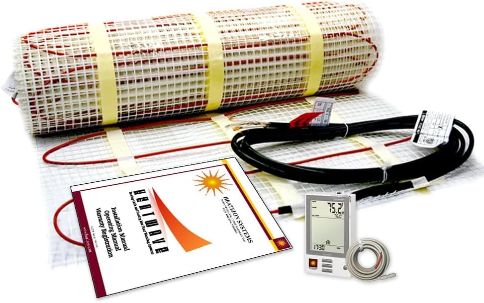 80 Sqft Electric Floor Heating System with Required GFCI Programmable Thermostat 120V