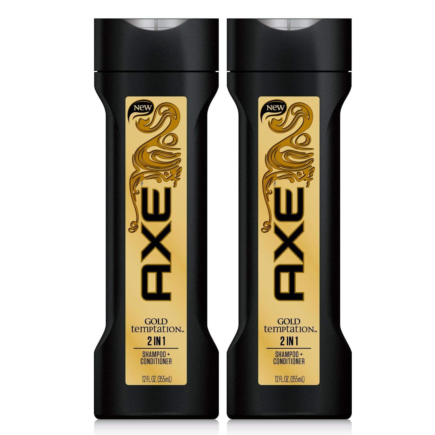 AXE 2 In 1 Shampoo + Conditioner, Gold Temptation, 12 Ounce (Pack of 2)