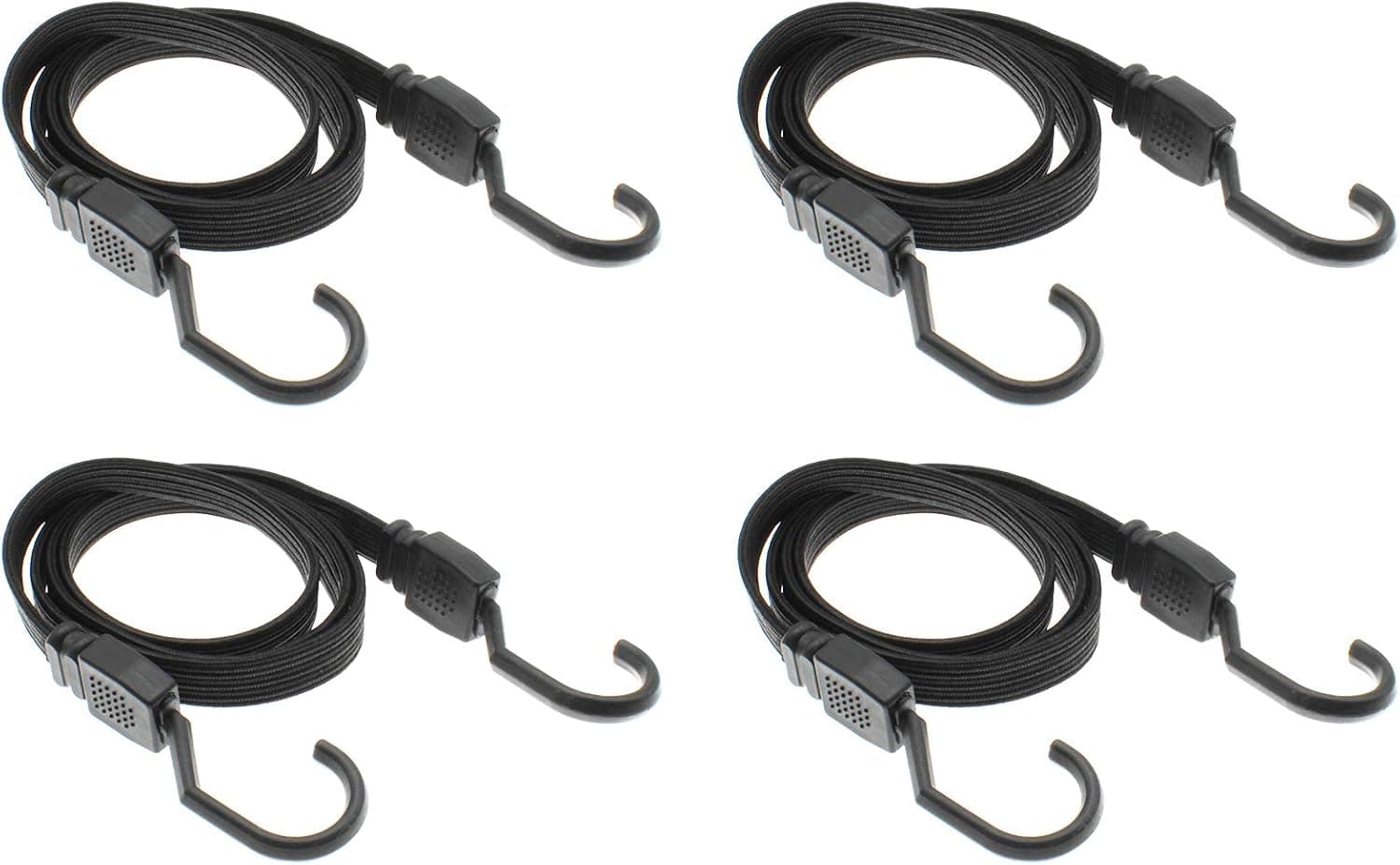 18 Inch Bungee Cord with Hook,FDXGYH 4 Pack Superior Latex Heavy Duty Flat Elastic Rope for Bundling and Fixing etc.