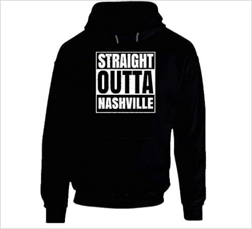 Straight Outta Nashville Illinois City Pride Parody Hooded Pullover L Black