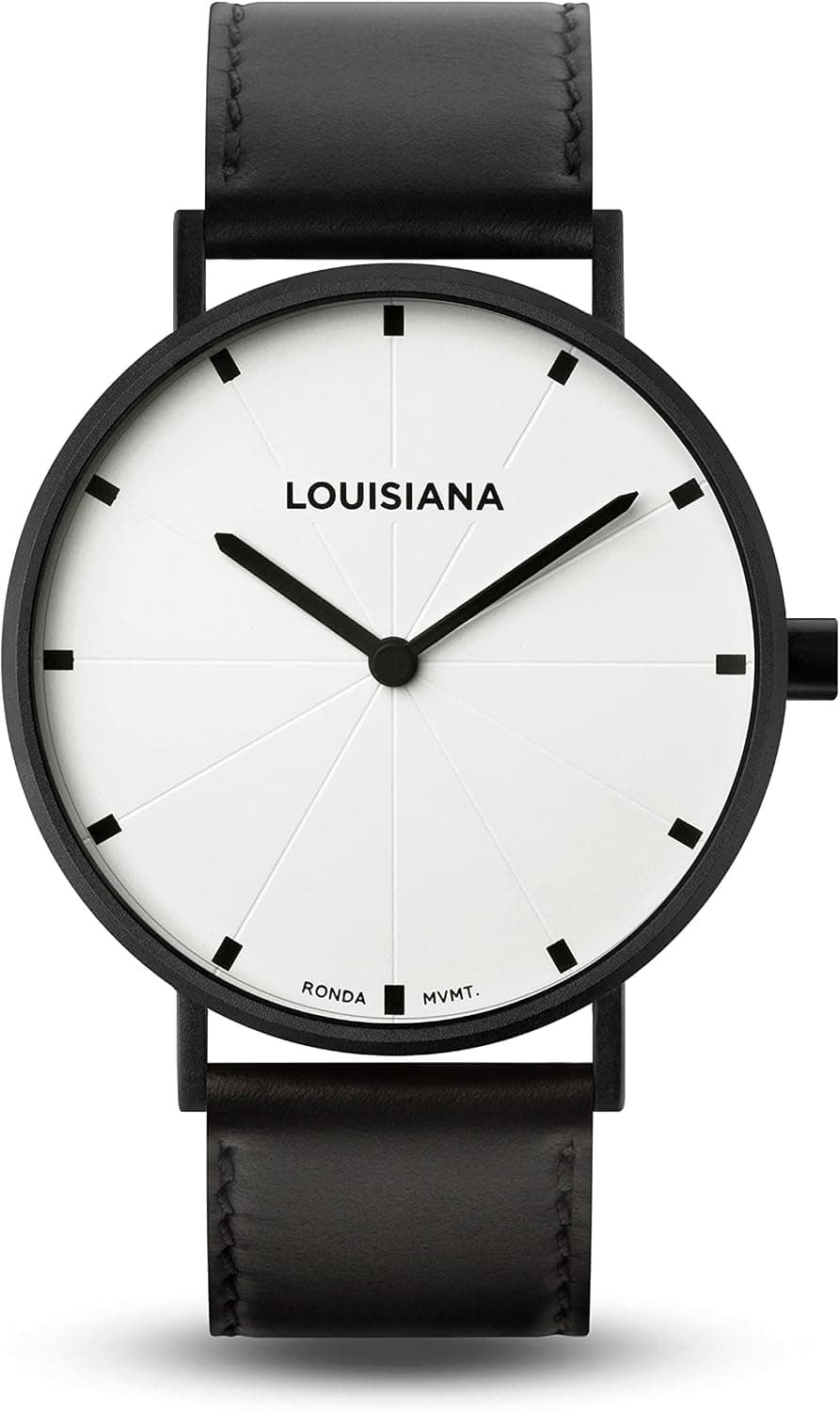 Larsen & Eriksen - Louisiana - Minimalist Analog Quartz Wrist Watch - 37 mm - 3ATM Water Resistance - Danish Design - Assembled by Hand - Black | White | Black
