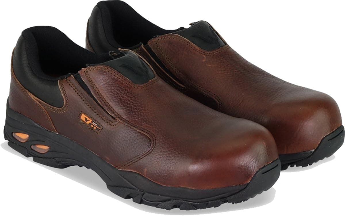 Thorogood VGS-300 Series Slip-On Composite Toe Shoes for Men - Premium Full-Grain Leather with Comfort Insole and Athletic Slip-Resistant Outsole; ASTM Rated for EH
