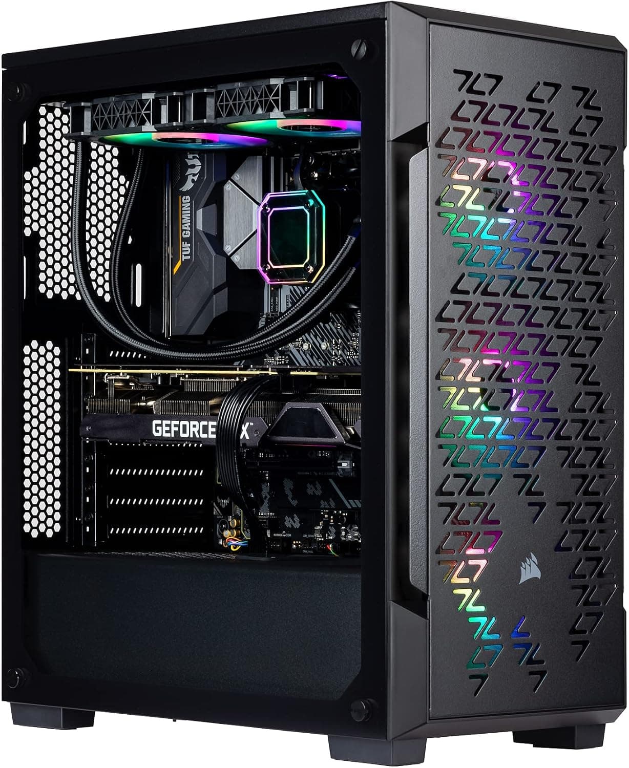 Velztorm Ferrux Custom Built Gaming Desktop PC Liquid-Cooled (AMD Ryzen 9-5900X 12-Core, 32GB DDR4, 1TB PCIe SSD+3TB HDD (3.5), GeForce RTX 3080 10GB, WiFi-N, 240mm AIO, RGB Fans, 750W PSU, Win10P)