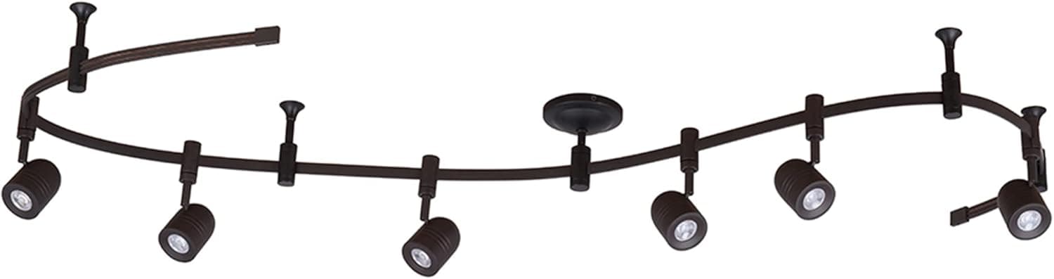 Catalina Lighting 96" Transitional 6-Light Integrated LED Flex Track Ceiling Light, Oil Rubbed Bronze