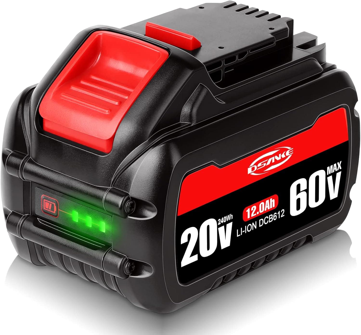 DSANKE DCB612 12.0Ah 20V/60V/120V MAX Lithium Replacement Battery for DCB606 DCB612 DCB606-2 DCB609 DCB609-2 DCB204 DCB206 20V/60V/120V MAX Cordless Power Tools