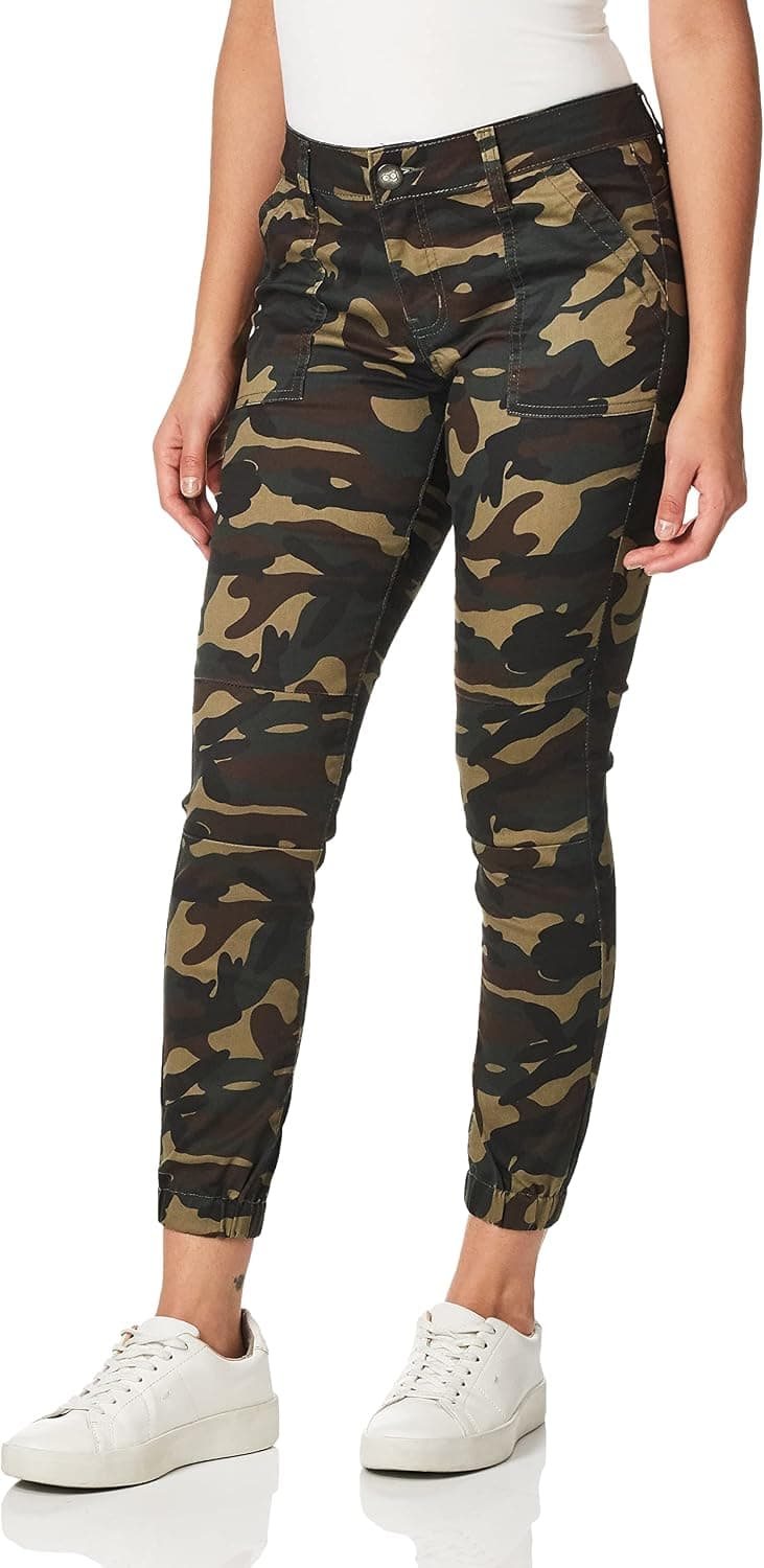 Cover Girl Women's Jeans joggers Camo Print button or Drawstring