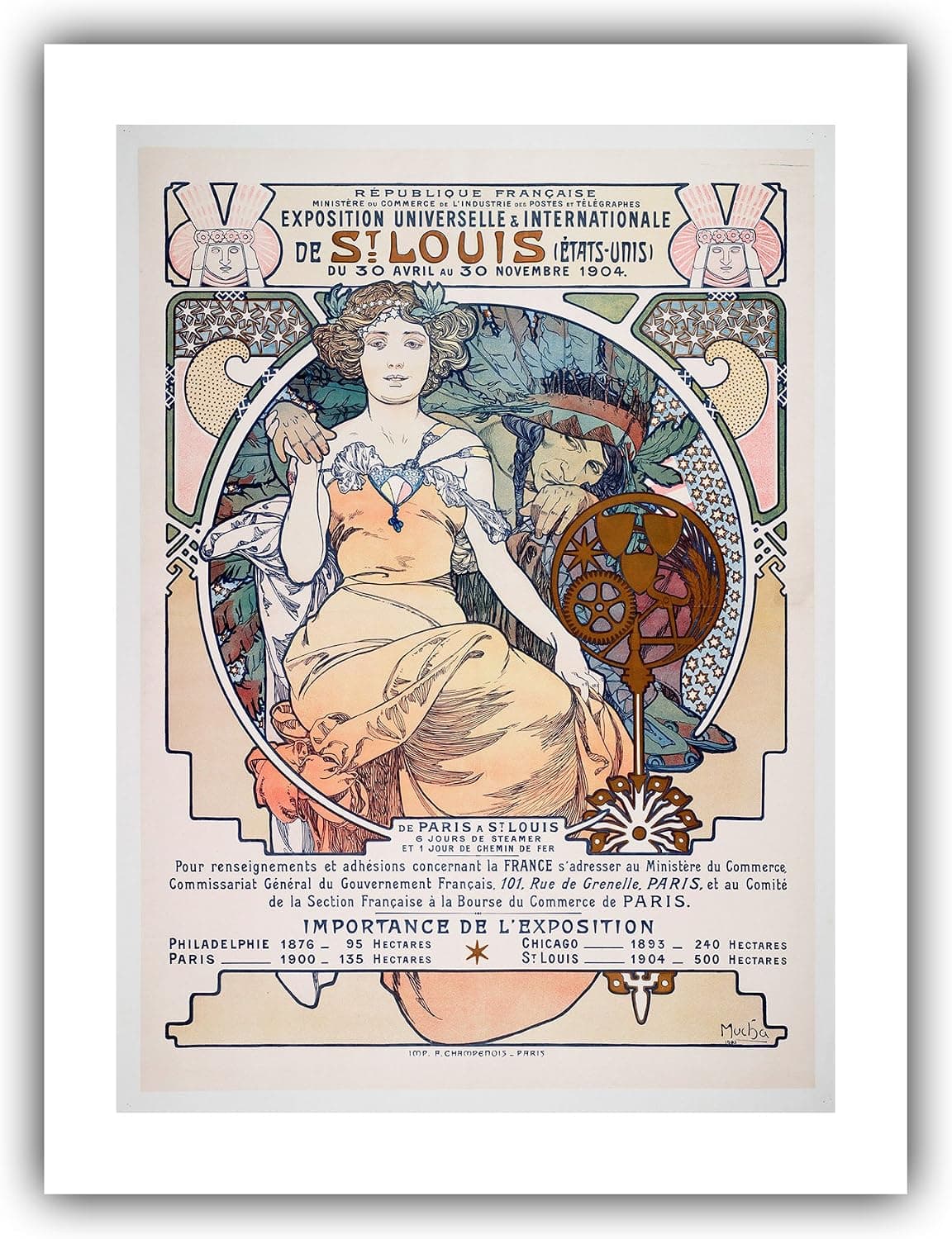 The Ibis Print Gallery - Alphonse Mucha Art Nouveau Poster : ''International Exposition at St. Louis'' (1904) - Museum-Grade Giclee